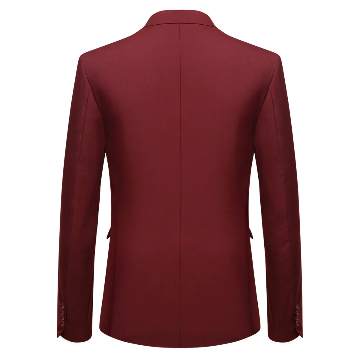 Mens 2-Piece Slim Fit Two Button Wine Red Suit