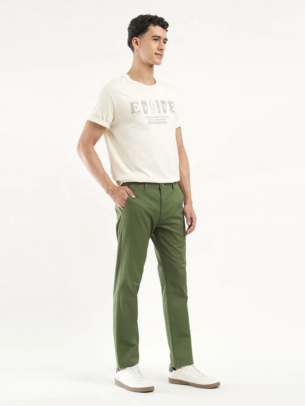 Men's Olive Slim Fit Chinos