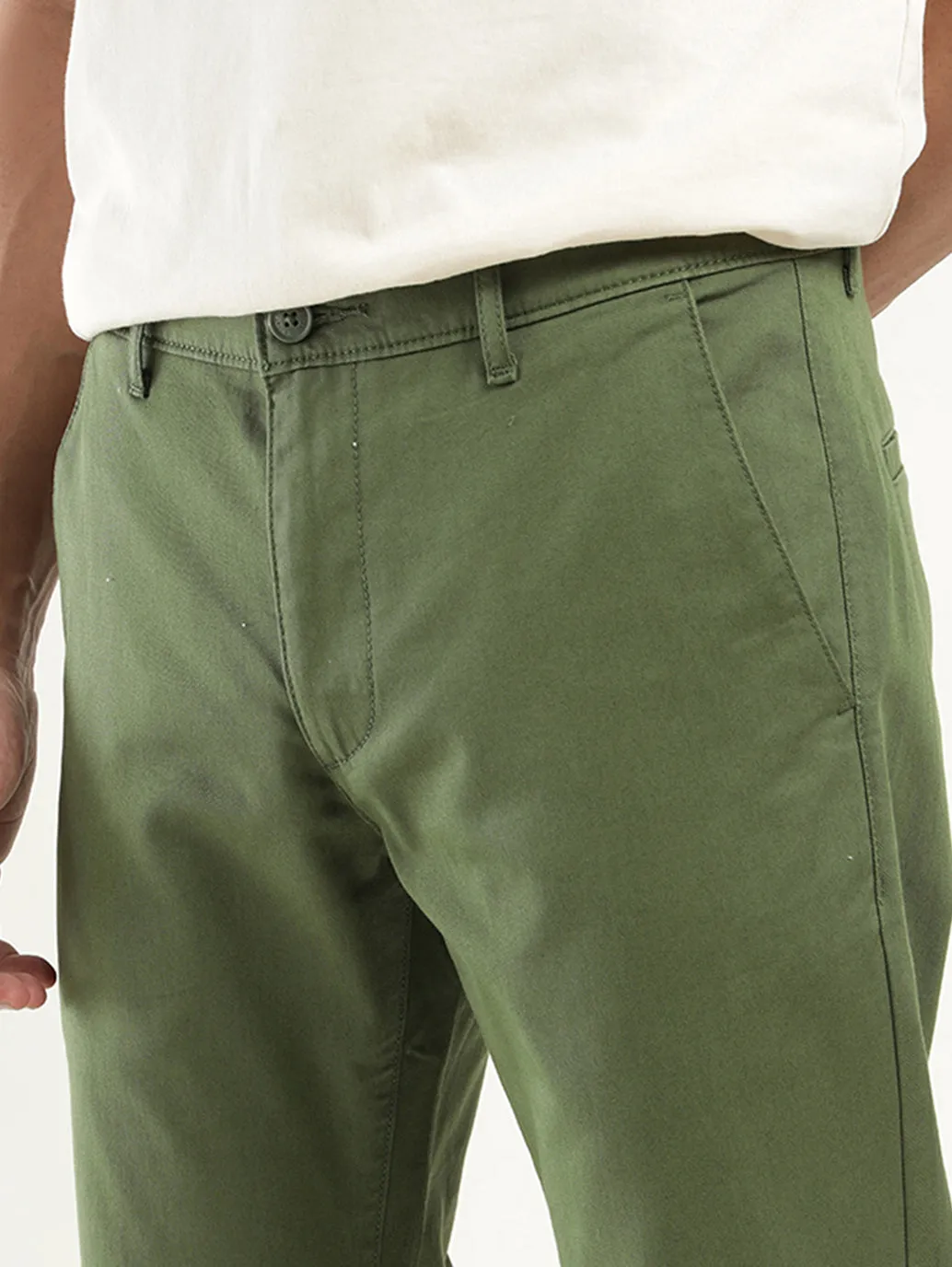 Men's Olive Slim Fit Chinos