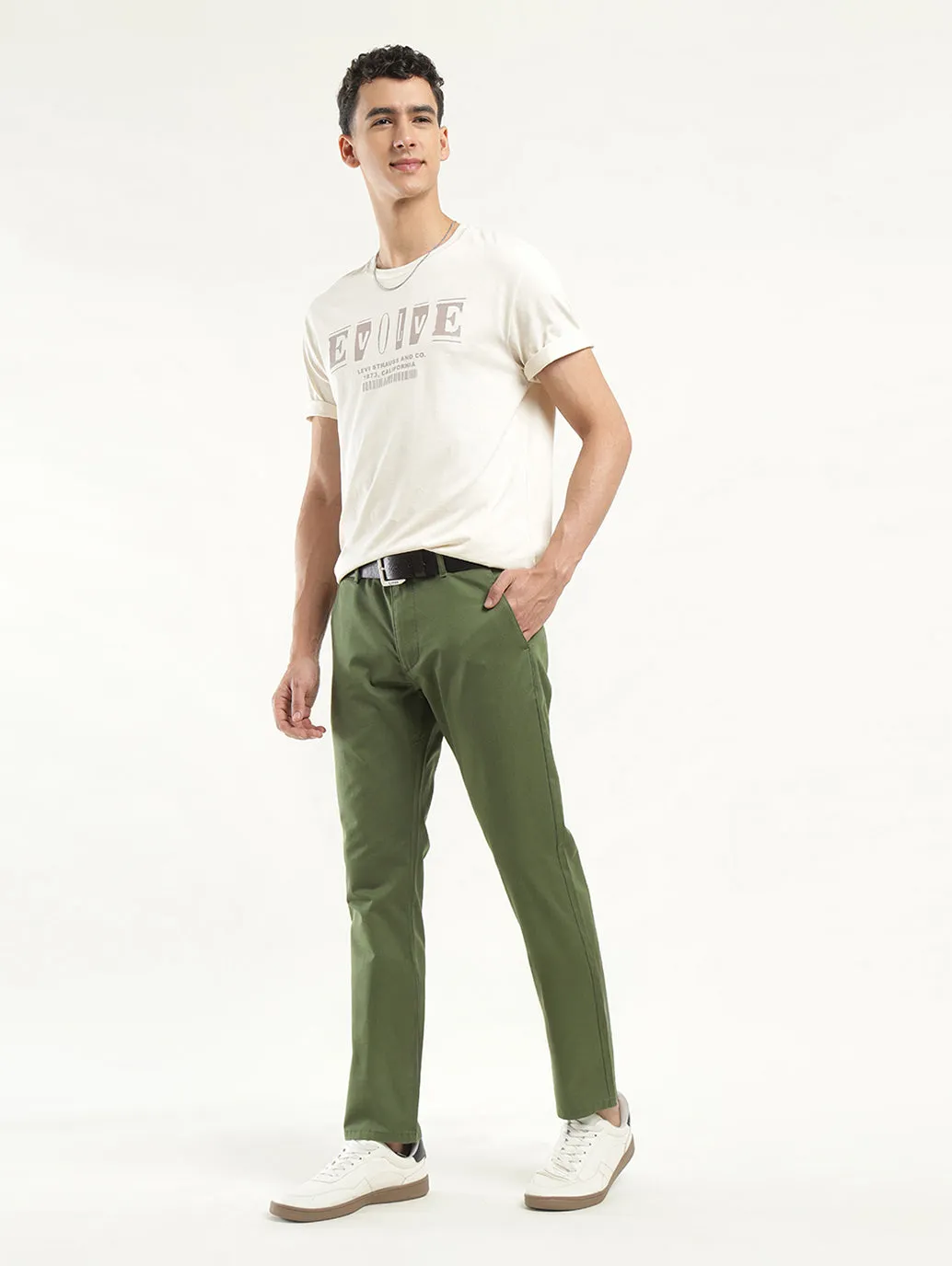 Men's Olive Slim Fit Chinos