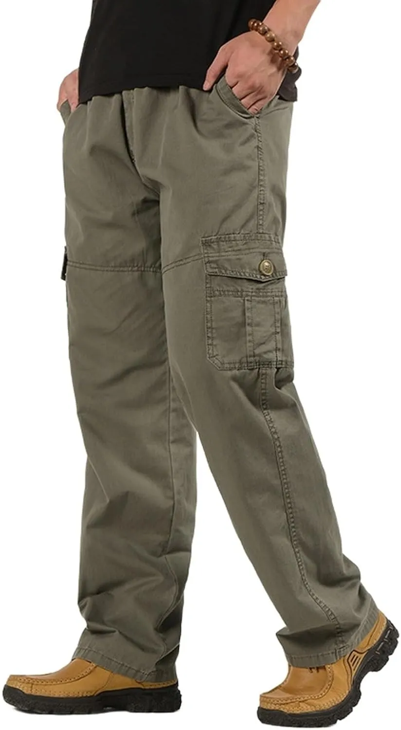 Men's Slim Cargo Pants - 2025 Mutil Pockets Joggers Tapered Hiking Work Trousers, M-6XL