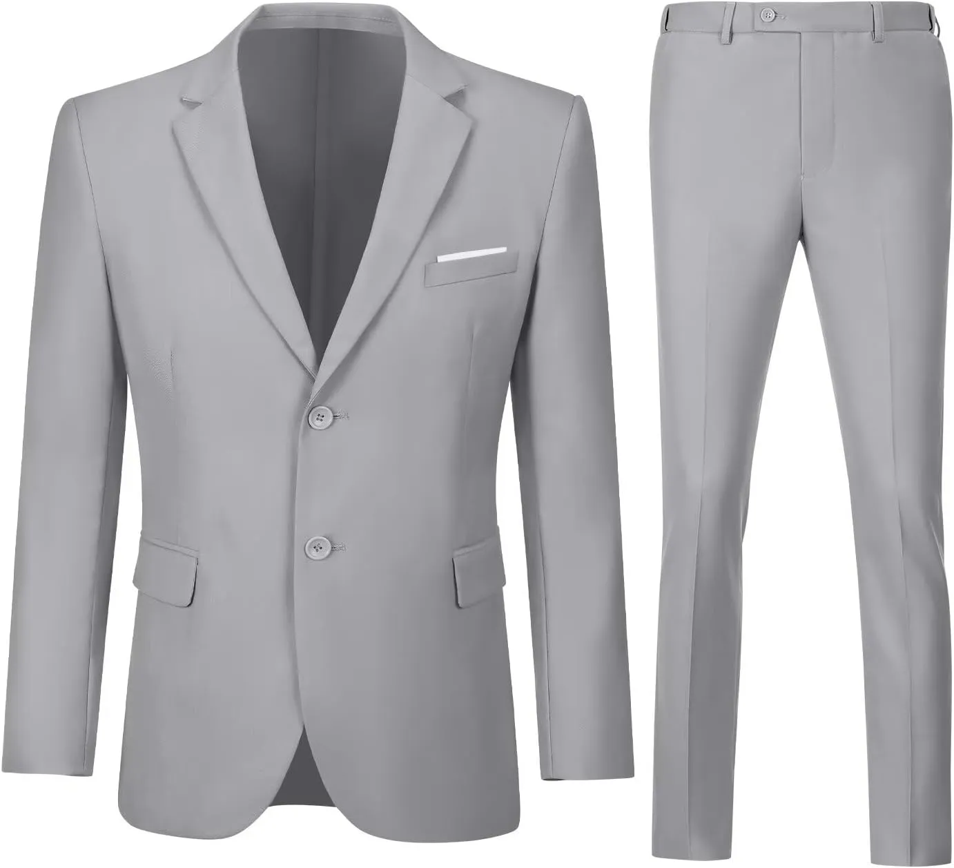 Men's Slim Fit 2 Piece Suit Set,Two Button Blazer Jacket Vest Pants Tuxedo Set for Prom Wedding and Business