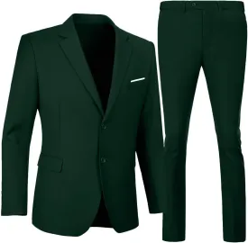 Mens Suit 2 Pieces Suits for Men Slim Fit Blazer Wedding Prom Tuxedo Suit Jacket Pants Set