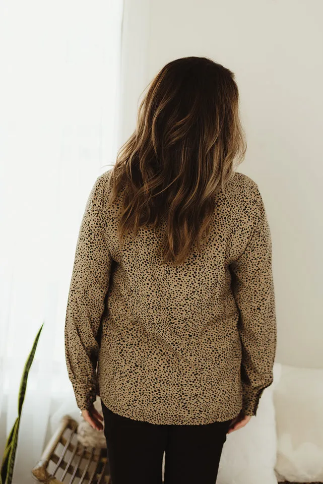 Mock Neck Lantern Sleeve