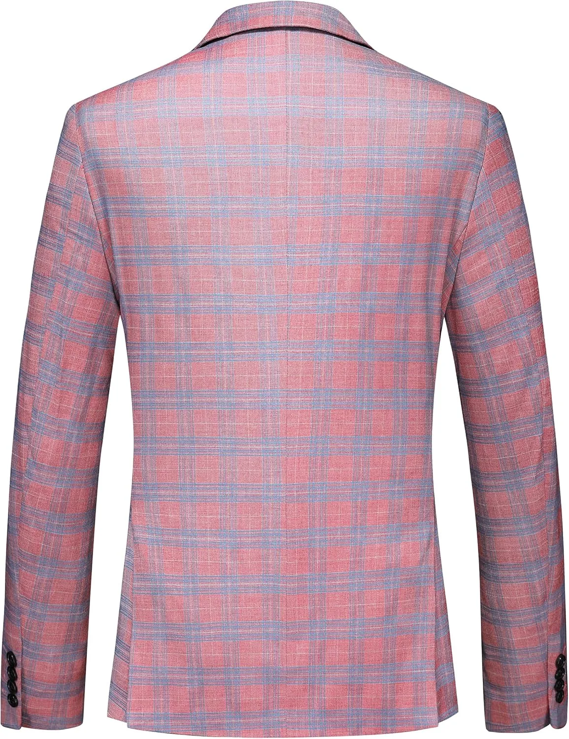MOGU Men's Plaid Tuxedo Suit - Double Breasted 2-Piece Checkered Set with Suit Jacket and Pants for Prom and Wedding