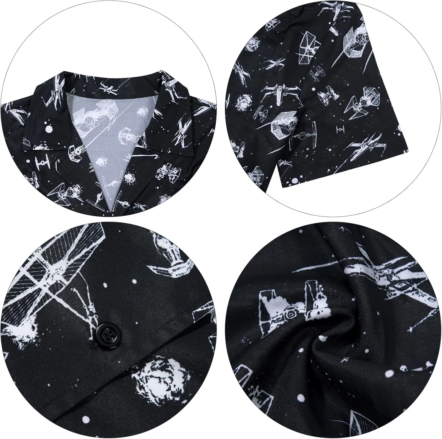 Movie Button Down Shirts Women: Spaceship Hawaii Blouse Oversized Summer Beach Tops Space Battle Movie Lover Gifts Tee