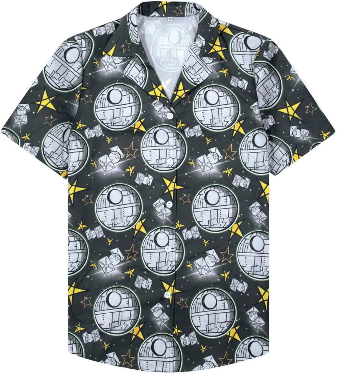 Movie Button Down Shirts Women: Spaceship Hawaii Blouse Oversized Summer Beach Tops Space Battle Movie Lover Gifts Tee