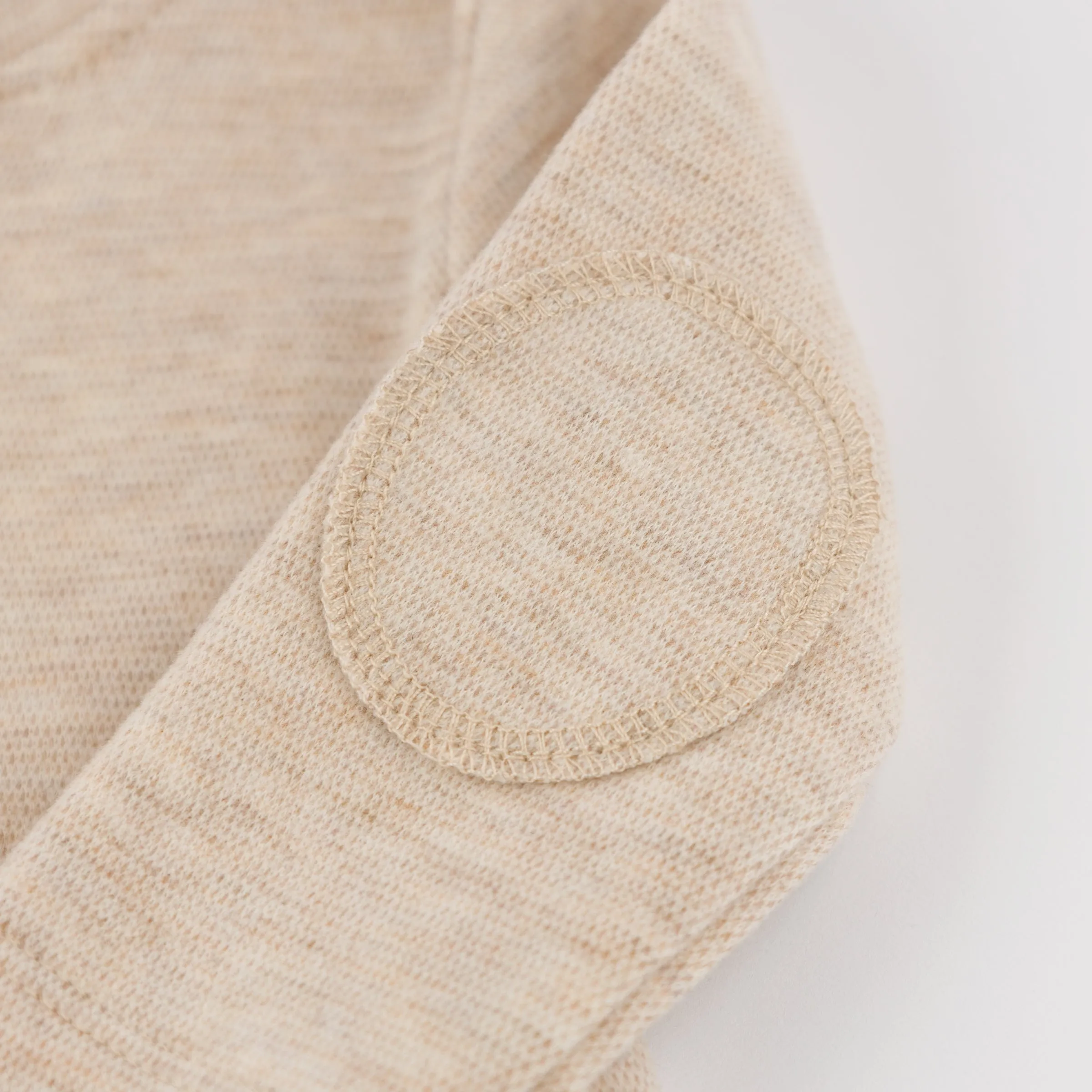 oh baby! Mini Honeycomb Elbow Patch Henley Set - Sand