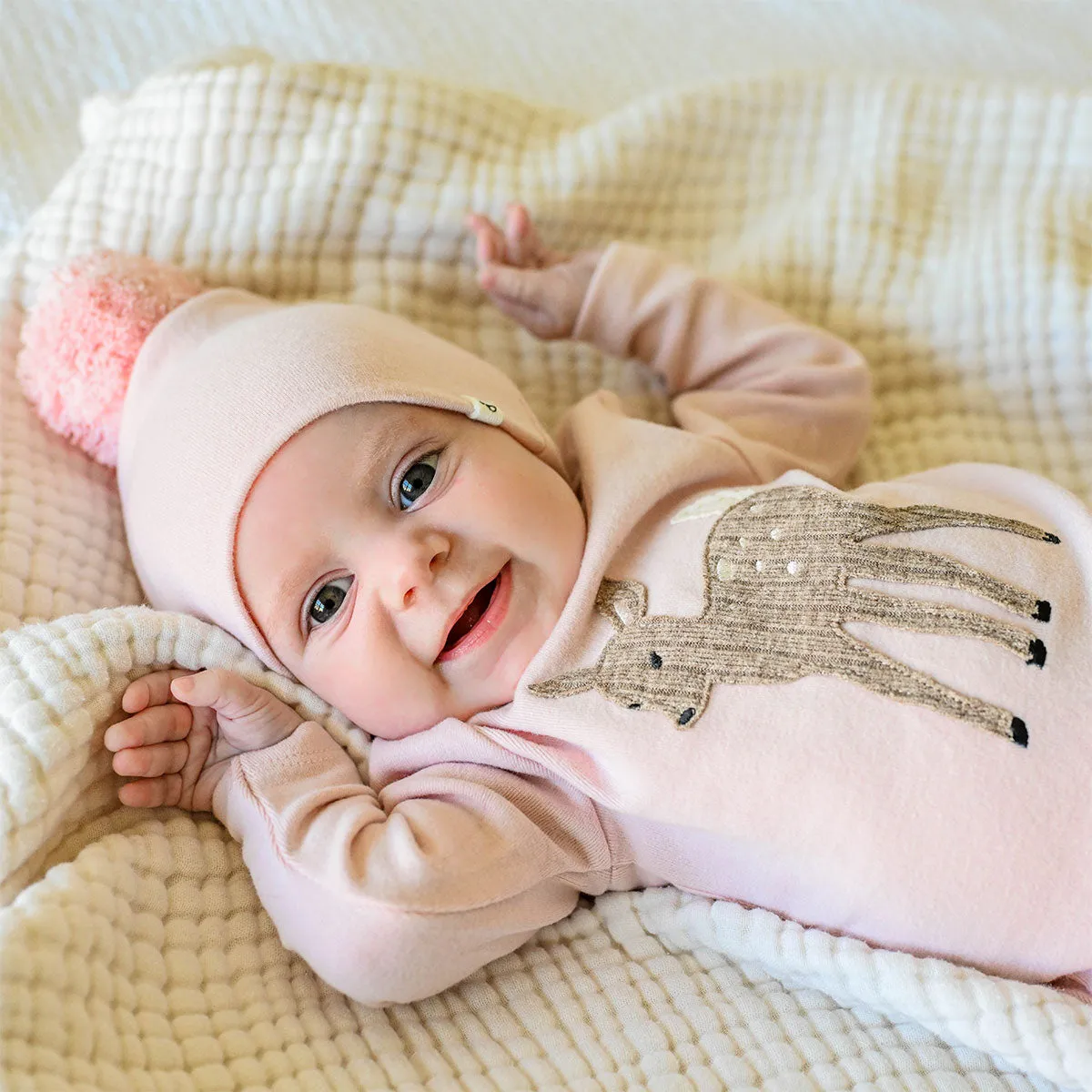 oh baby! Two Piece Set - Deer Applique - Dusty Pink