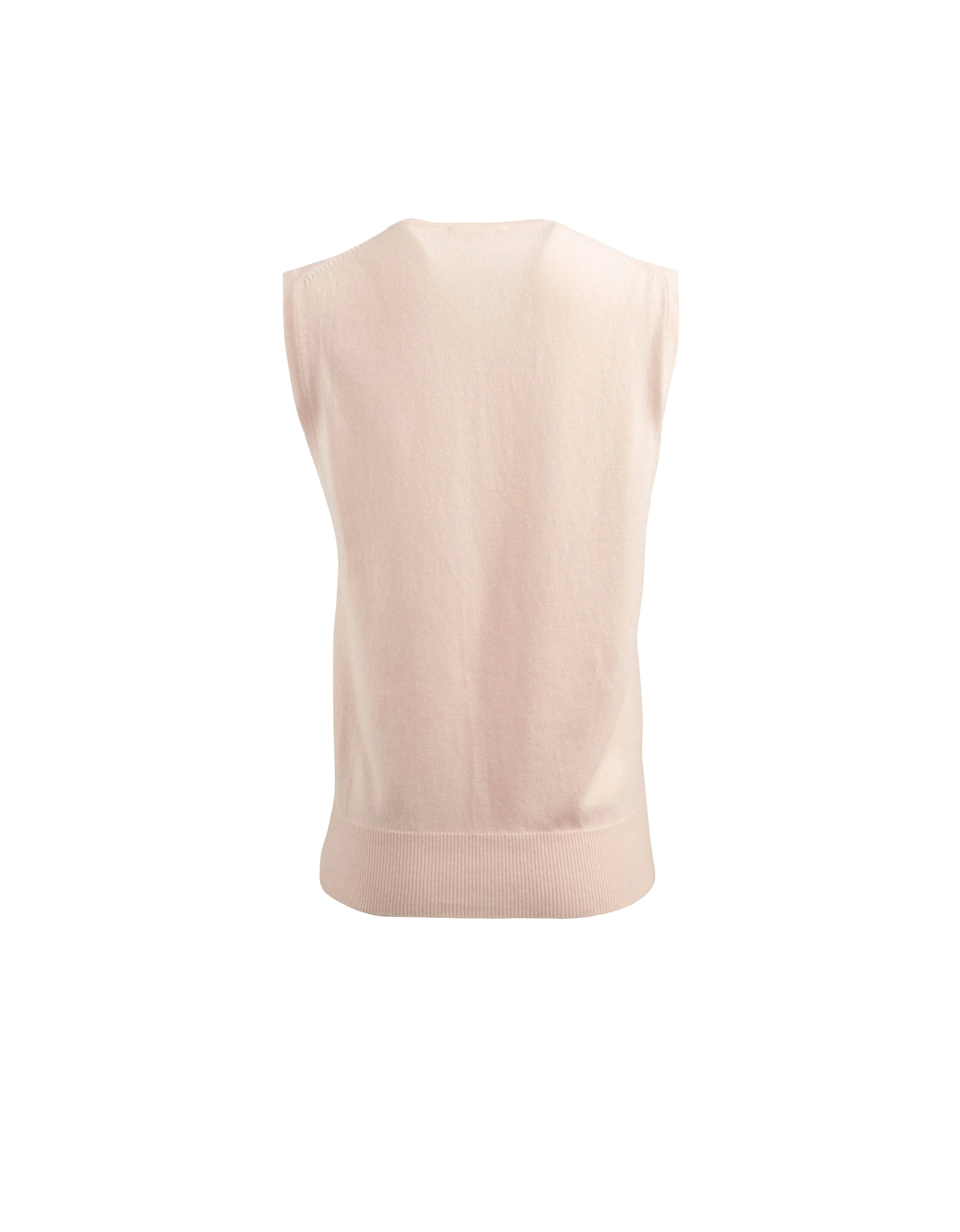 Pale Pink Sleeveless Cashmere Vest