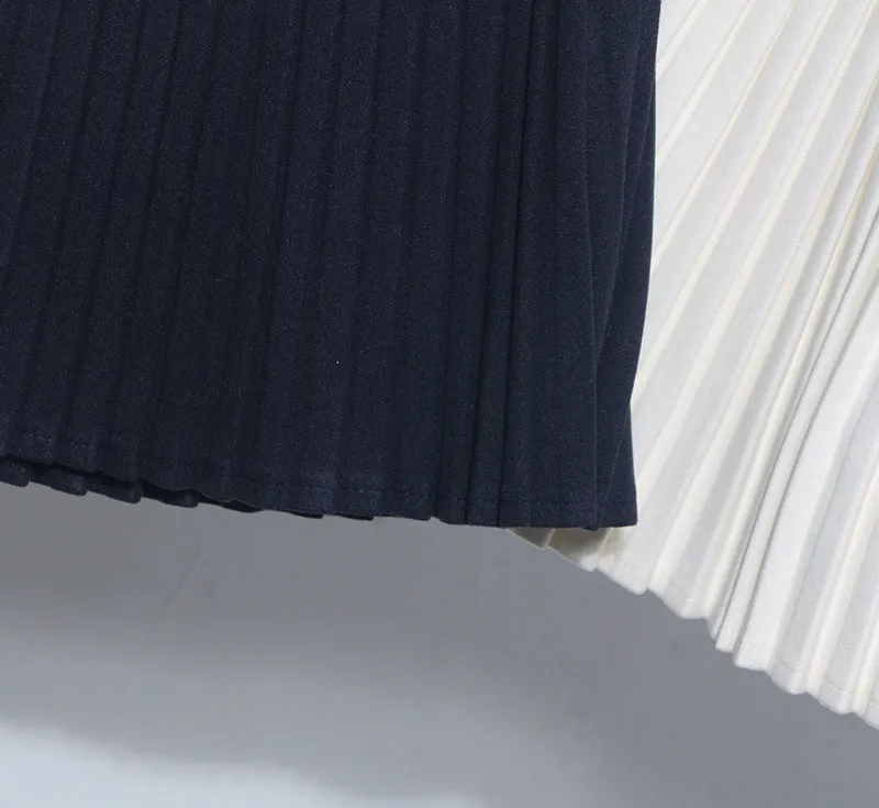 Pleated Embroidery Short Skirt
