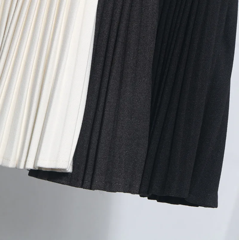 Pleated Embroidery Short Skirt