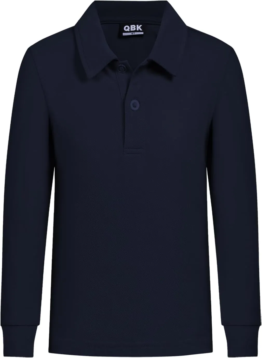 QBK Toddler to Youth Boys' School Uniform Pique Polo Shirts Kids Long Sleeve Collared Golf Shirt