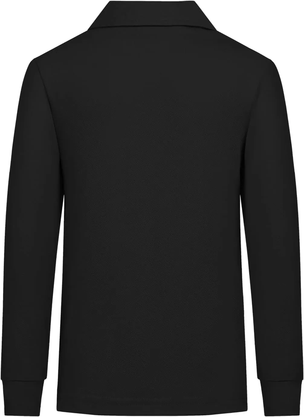 QBK Toddler to Youth Boys' School Uniform Pique Polo Shirts Kids Long Sleeve Collared Golf Shirt