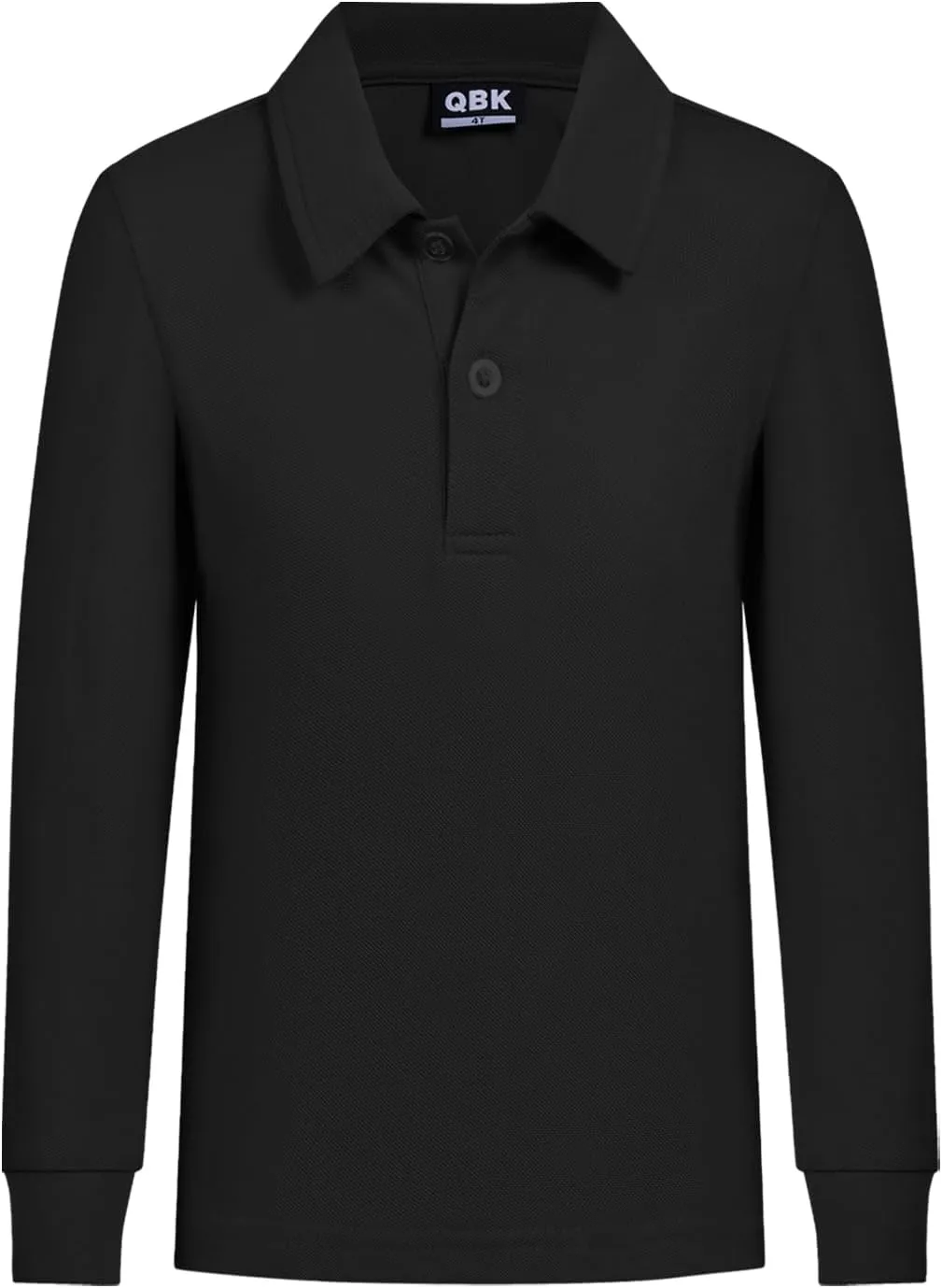 QBK Toddler to Youth Boys' School Uniform Pique Polo Shirts Kids Long Sleeve Collared Golf Shirt