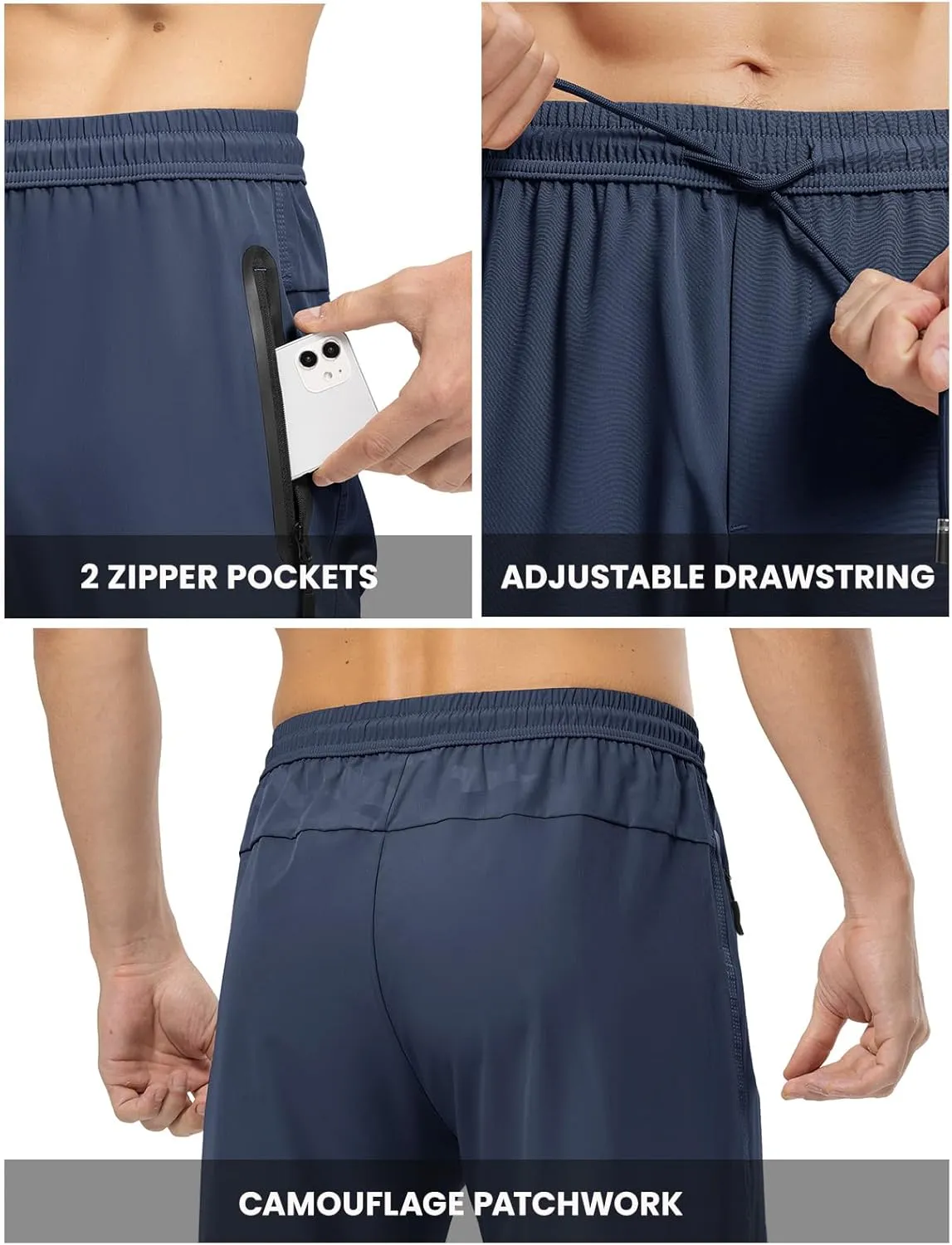 Rdruko Men's Casual Pants Lightweight Quick Dry Hiking Running Workout Outdoor Sports Sweat Pants