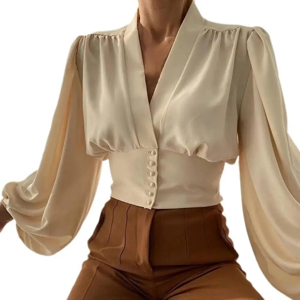 SANWOOD Vintage Long Sleeve Blouse - Retro Elegance with a Modern Twist