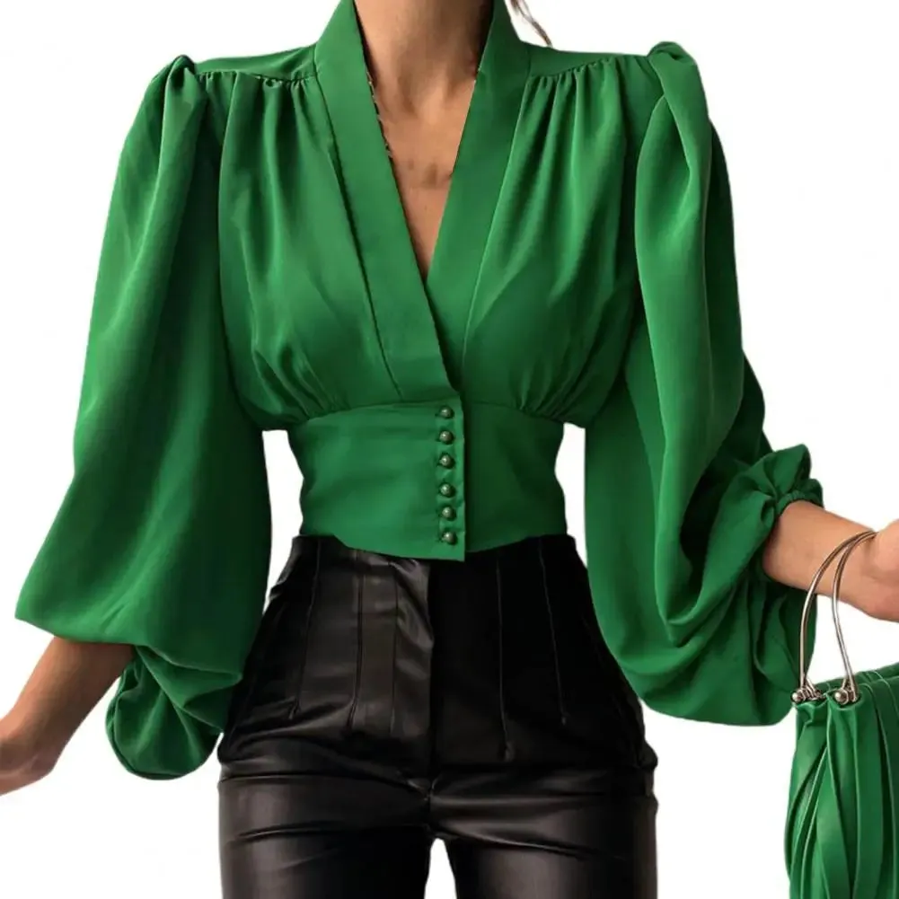 SANWOOD Vintage Long Sleeve Blouse - Retro Elegance with a Modern Twist