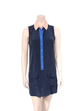Silk Button-Up Shirt Dress