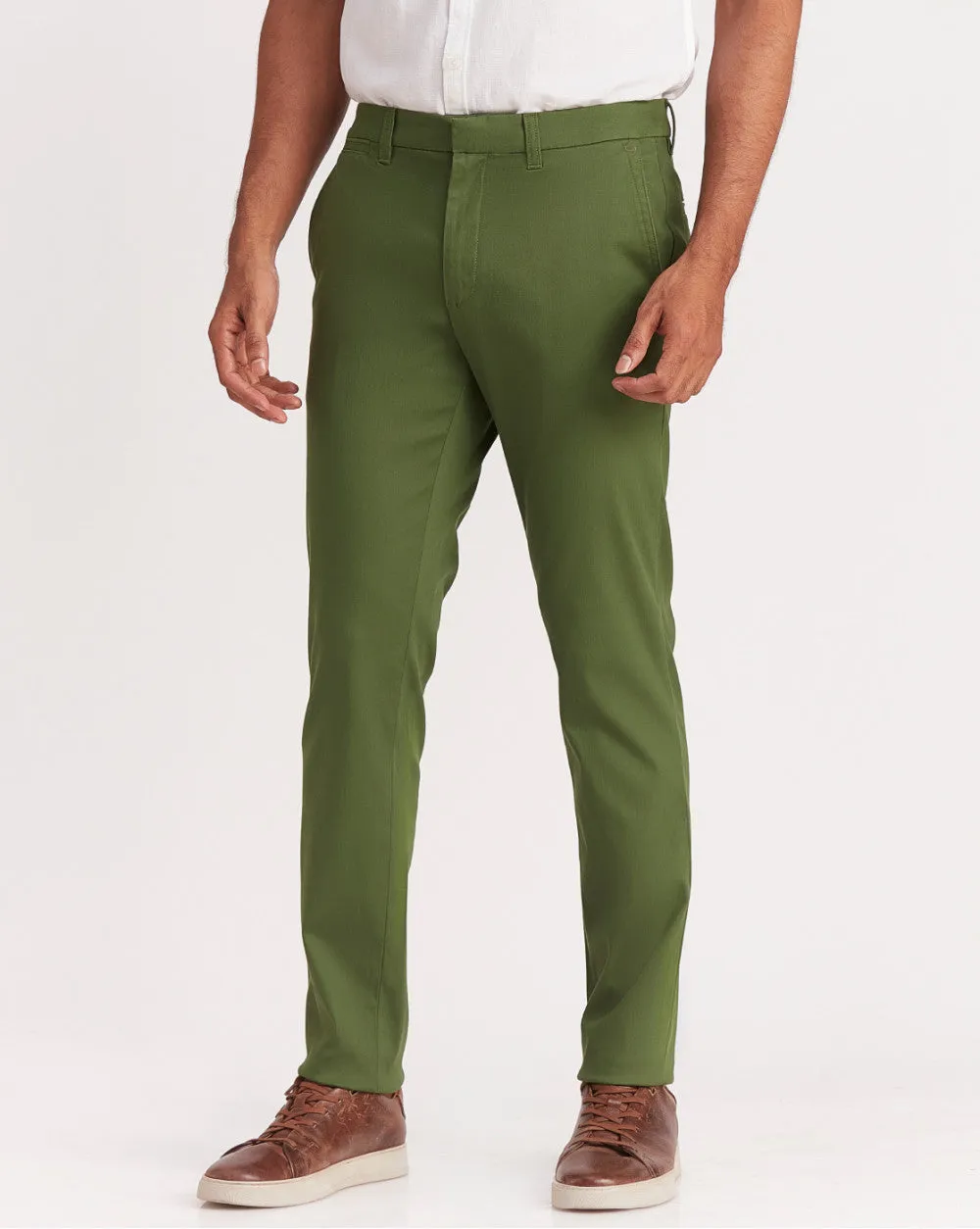 Slim Fit Luxe Chinos - Chive Green