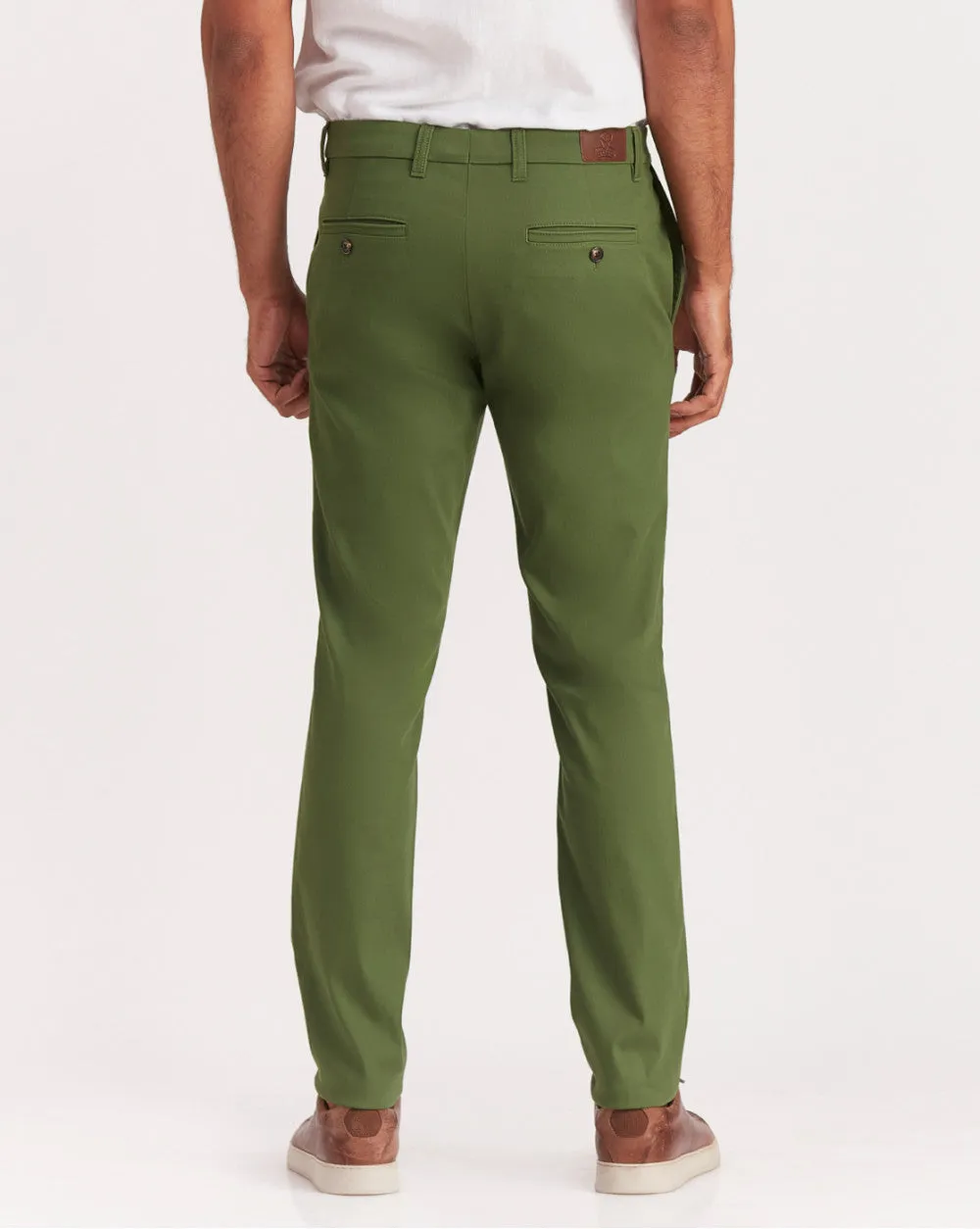 Slim Fit Luxe Chinos - Chive Green