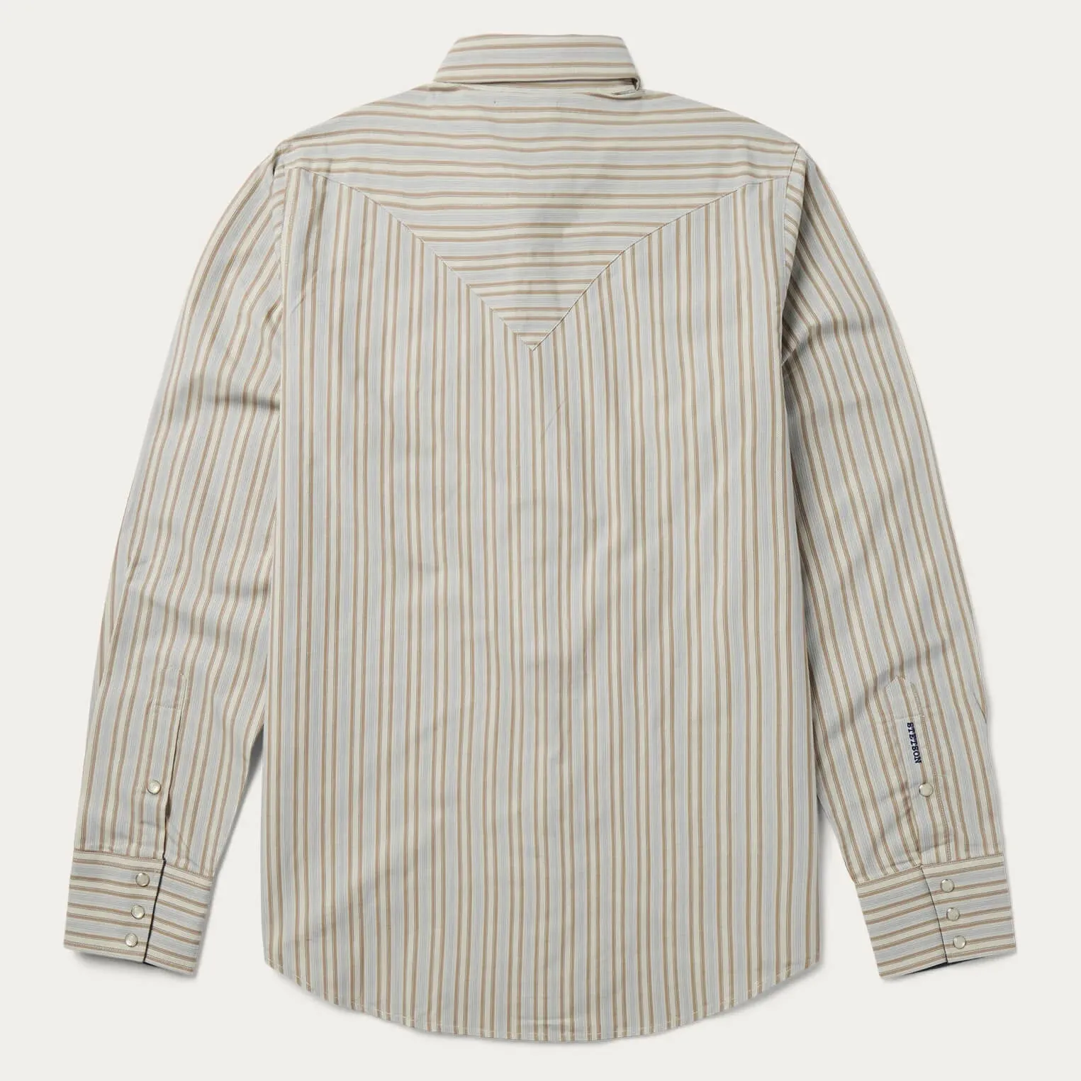Stetson Men's Ticking Stripe Western Snap Shirt in Brown