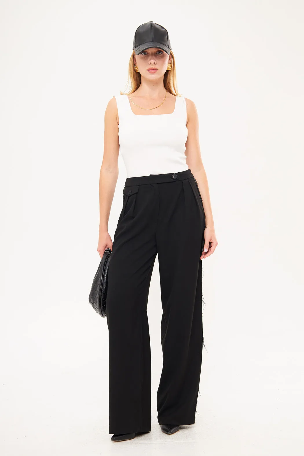 Straight Leg Solid Formal Trouser