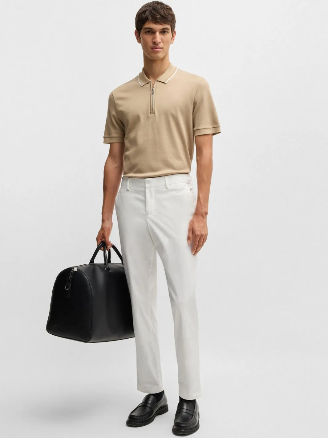 STRETCH-COTTON TROUSERS Hvit