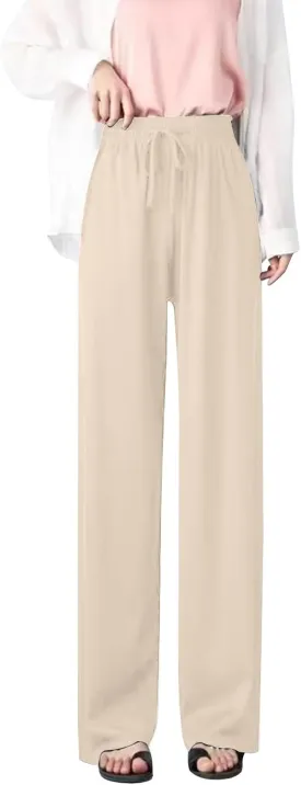 Summer Pants for Women Lightweight Straight Leg Workout Pants Casual Loose Work Gym Athletic Joggers with Pockets