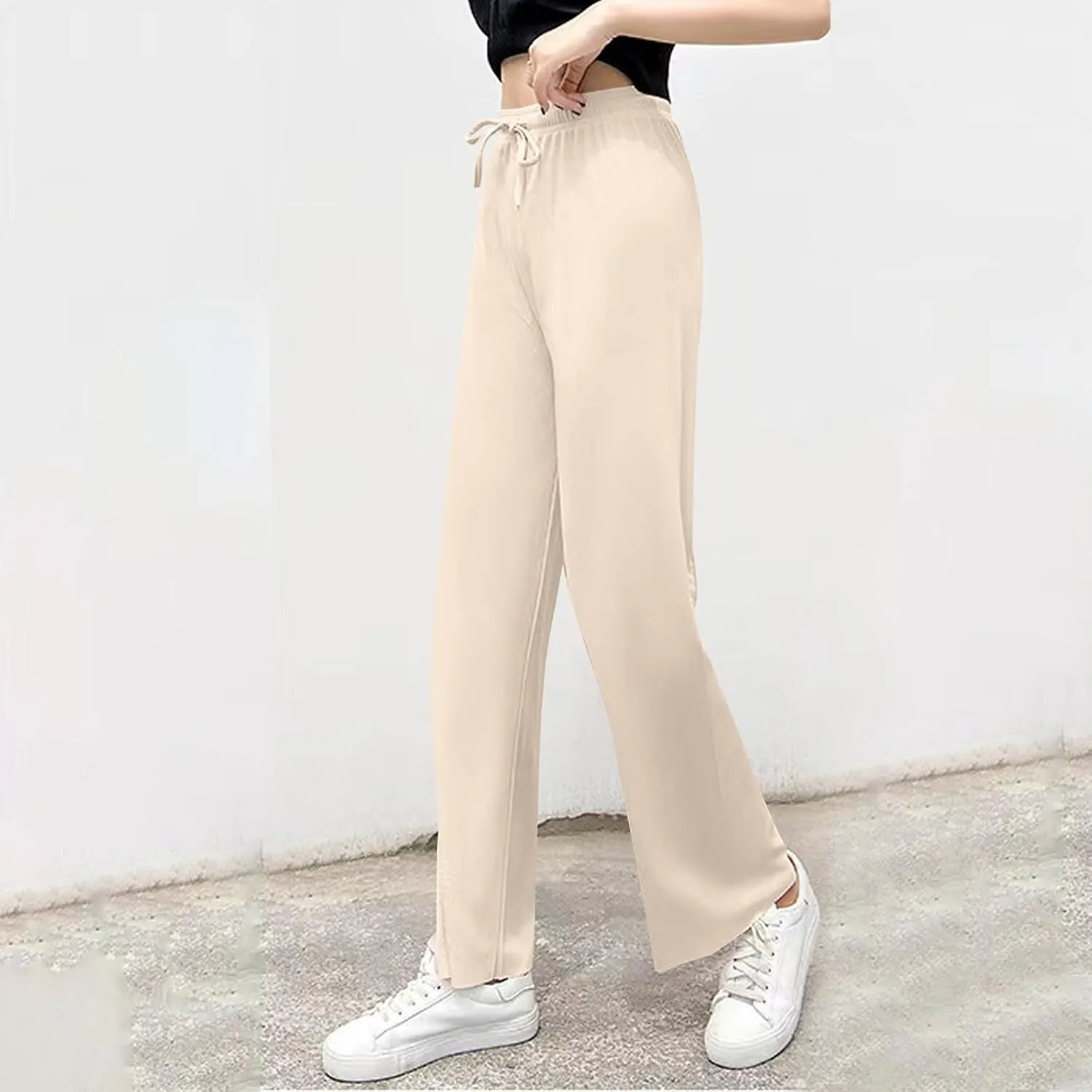 Summer Pants for Women Lightweight Straight Leg Workout Pants Casual Loose Work Gym Athletic Joggers with Pockets