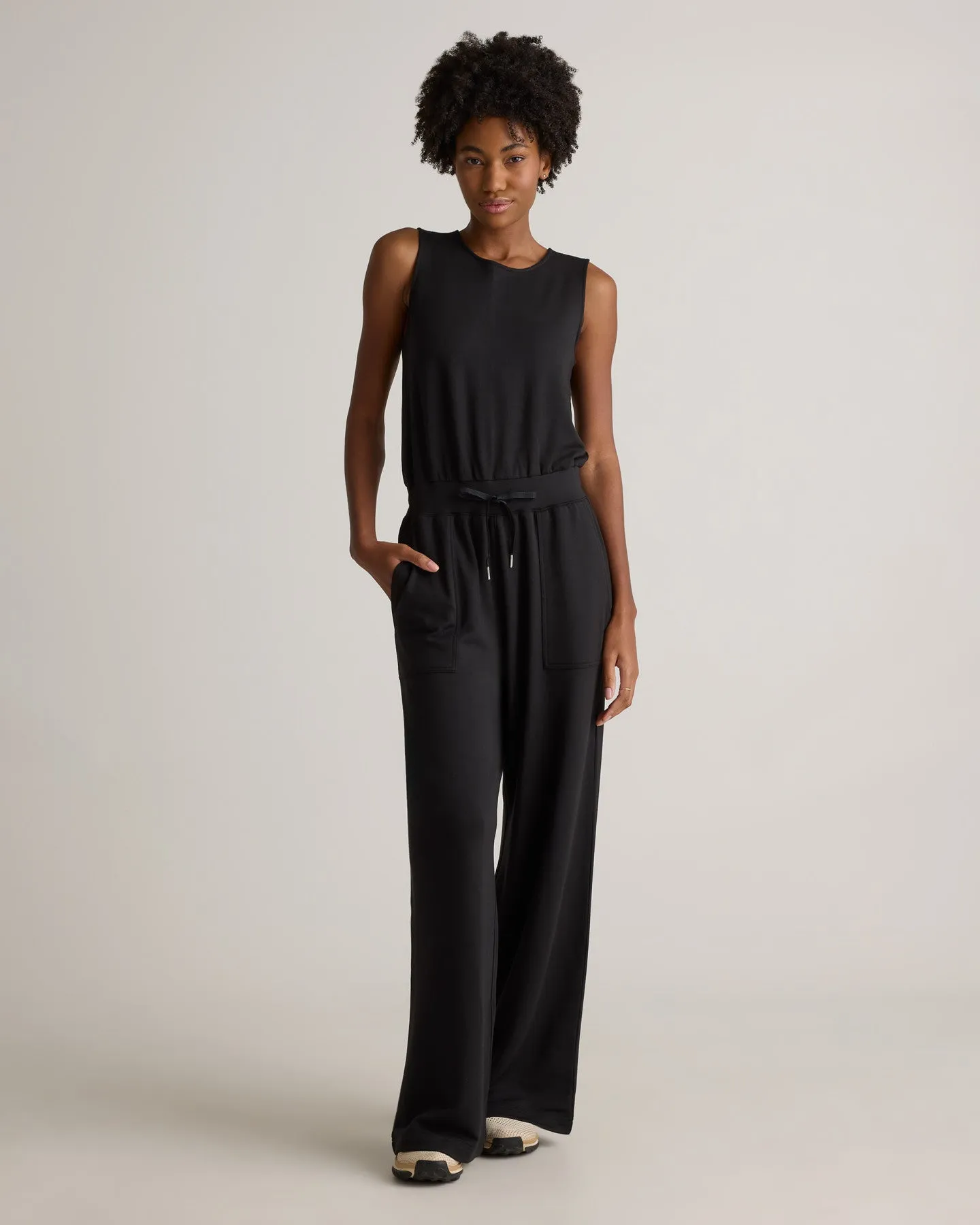 SuperSoft Fleece Sleeveless Wide Leg Jumpsuit