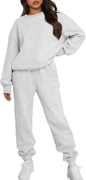 Trendy Queen Sweatsuits Women 2 Piece Outfits Two Piece Crewneck Sweatshirts Sets Lounge Fall Sweatpants 2025 Tracksuits
