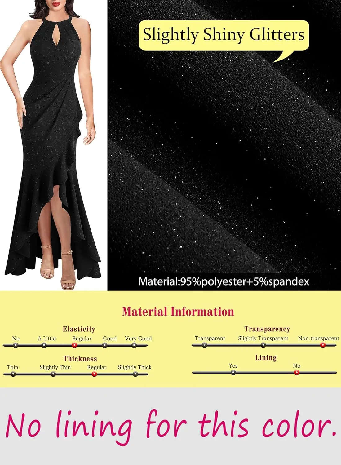 VFSHOW Womens Sexy Halter Neck Formal Cutout Ruffle Slit Ruched Prom Maxi Dress Wedding Guest HI-LO Mermaid Evening Gown