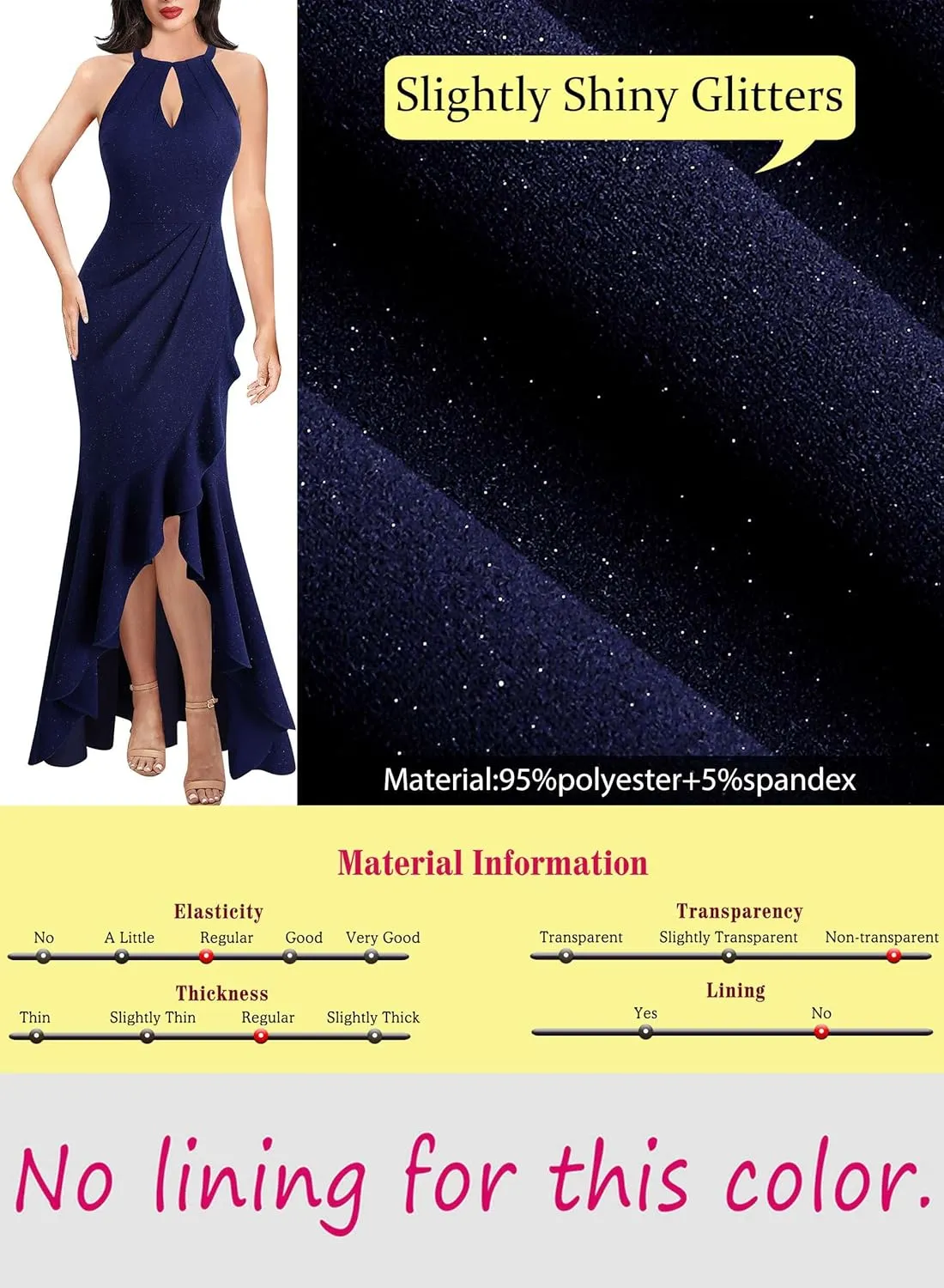 VFSHOW Womens Sexy Halter Neck Formal Cutout Ruffle Slit Ruched Prom Maxi Dress Wedding Guest HI-LO Mermaid Evening Gown