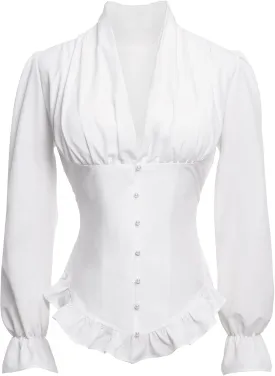 Victorian Blouse for Women Vintage Ruffle Long Sleeves Shirt Tops