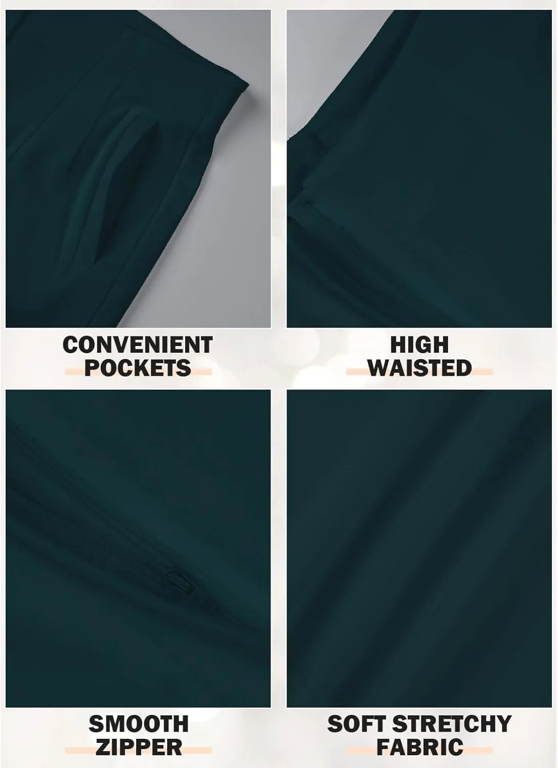 Womens Stretchy High Waisted Pants Trendy Pleated Business Work Trousers with Pockets Straight Leg Dress Pant