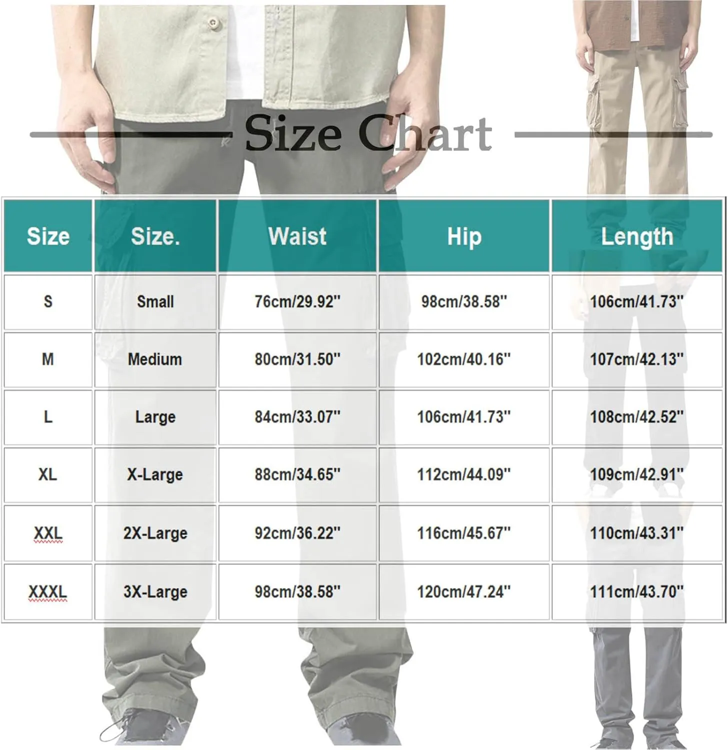 Xiaojmake Men's Outdoor Elastic Waist Cargo Pants Casual Loose Fit Workwear Straight Athletic Trousers Pull On Military Pant